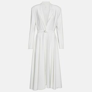 Norma Kamali Flared White Long Sleeve Midi Dress